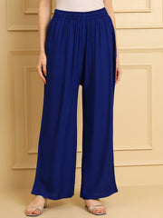 Thread Plus Relaxed Fit Palazzo For Women Royal Blue