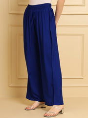 Thread Plus Relaxed Fit Palazzo For Women Royal Blue