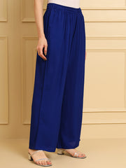 Thread Plus Relaxed Fit Palazzo For Women Royal Blue