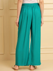 Soft Colors Relaxed Fit Pocket Palazzo Women Rama Green