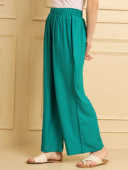 Soft Colors Relaxed Fit Pocket Palazzo Women Rama Green