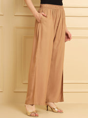 Regular Fit Pocket Palazzo Beige