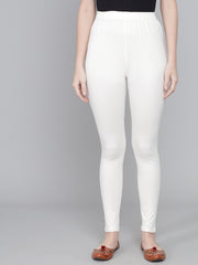 Women's Skinny Fit Ethnic Wear Ankle Length Leggings Off White