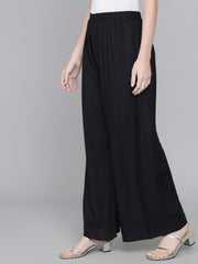 Thread Plus Relaxed Fit Palazzo For Women Black