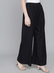 Thread Plus Relaxed Fit Palazzo For Women Black