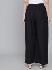 Thread Plus Relaxed Fit Palazzo For Women Black