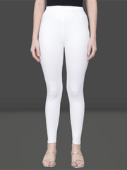 Women's Skinny Fit Ethnic Wear Ankle Length Leggings White