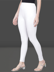 Women's Skinny Fit Ethnic Wear Ankle Length Leggings White