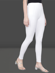 Women's Skinny Fit Ethnic Wear Ankle Length Leggings White