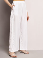 Regular Fit Pocket Palazzo White