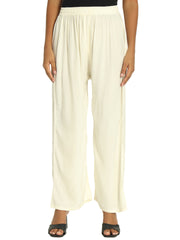 Thread Plus Relaxed Fit Palazzo For Women Cream