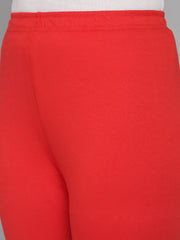 Women's Skinny Fit Ethnic Wear Churidar Leggings Red