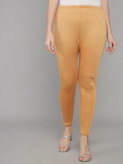 Soft Colors Woolen Raisin Leggings for Women Camel