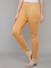 Soft Colors Woolen Raisin Leggings for Women Camel