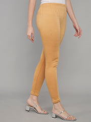 Soft Colors Woolen Raisin Leggings for Women Camel