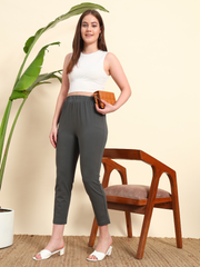 Thread Plus Stretchable Premium Pants with 2 Side Pockets Dark Grey