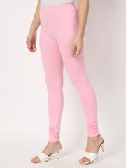 Women's Skinny Fit Ethnic Wear Churidar Leggings  Baby Pink