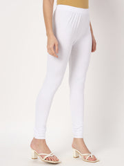 Women's Skinny Fit Ethnic Wear Churidar Leggings White