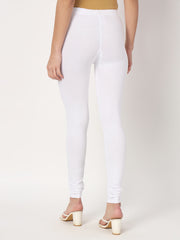 Women's Skinny Fit Ethnic Wear Churidar Leggings White