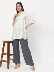 Thread Plus Relaxed Fit Palazzo For Women Dark Grey