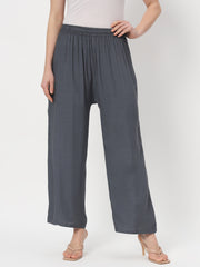 Thread Plus Relaxed Fit Palazzo For Women Dark Grey