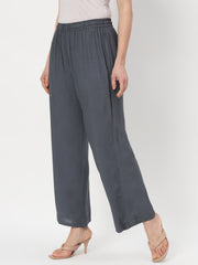 Thread Plus Relaxed Fit Palazzo For Women Dark Grey