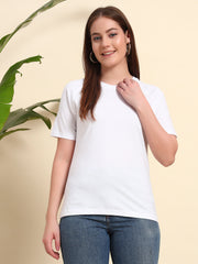 Pure Cotton White T-shirt with Raglan Sleeves