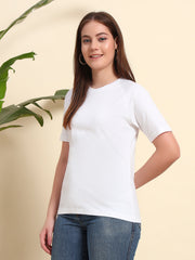 Pure Cotton White T-shirt with Raglan Sleeves