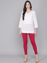 Soft Colors Woolen Raisin Leggings for Women Magenta