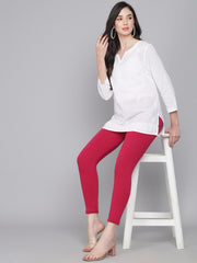 Soft Colors Woolen Raisin Leggings for Women Magenta