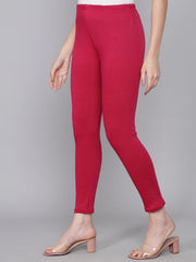 Soft Colors Woolen Raisin Leggings for Women Magenta