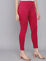 Soft Colors Woolen Raisin Leggings for Women Magenta