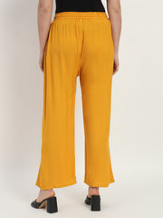 Thread Plus Relaxed Fit Palazzo For Women Mustard