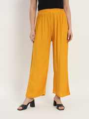 Thread Plus Relaxed Fit Palazzo For Women Mustard