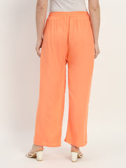 Thread Plus Relaxed Fit Palazzo For Women Peach