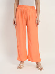 Thread Plus Relaxed Fit Palazzo For Women Peach