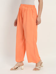 Thread Plus Relaxed Fit Palazzo For Women Peach