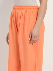 Thread Plus Relaxed Fit Palazzo For Women Peach