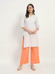 Thread Plus Relaxed Fit Palazzo For Women Peach