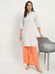 Thread Plus Relaxed Fit Palazzo For Women Peach