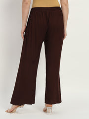 Thread Plus Relaxed Fit Palazzo For Women Coffee