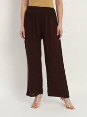 Thread Plus Relaxed Fit Palazzo For Women Coffee