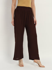 Thread Plus Relaxed Fit Palazzo For Women Coffee