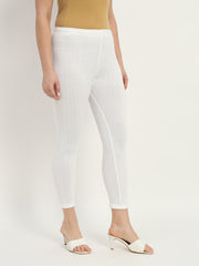 Soft Colors Woolen Raisin Leggings for Women White