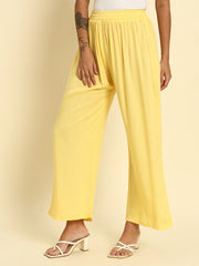 Regular Fit Pocket Palazzo Mango Yellow