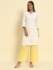 Regular Fit Pocket Palazzo Mango Yellow