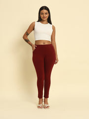 Thread Plus D Pocket Stretchable Solid Cotton Pants for Wine