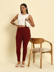 Thread Plus D Pocket Stretchable Solid Cotton Pants for Wine