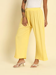 Thread Plus Relaxed Fit Palazzo For Women Mango yellow