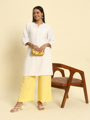 Thread Plus Relaxed Fit Palazzo For Women Mango yellow